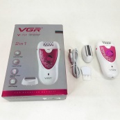 Эпилятор VGR V-722 аккумуляторный 2 скорости 32 пинцета с насадками. Цвет: розовый. Изображение №9