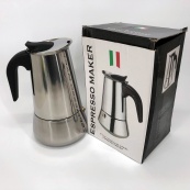 Гейзерна кавоварка UNIQUE UN-1903 на 9 чашок з нержавіючої сталі, гейзер для кави, кавник гейзерний. Зображення №3