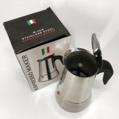 Гейзерна кавоварка UNIQUE UN-1903 на 9 чашок з нержавіючої сталі, гейзер для кави, кавник гейзерний. Зображення №5