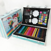 Набор для творчества в алюминиевом чемодане Единорог 145 предметов, чемодан для рисования детский кейс. Цвет: голубой. Изображение №16 Набор для творчества в алюминиевом чемодане Единорог 145 предметов, чемодан для рисования детский кейс. Цвет: голубой. Изображение №16