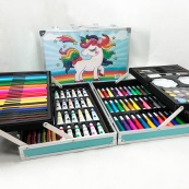 Набор для творчества в алюминиевом чемодане Единорог 145 предметов, чемодан для рисования детский кейс. Цвет: голубой. Изображение №17 Набор для творчества в алюминиевом чемодане Единорог 145 предметов, чемодан для рисования детский кейс. Цвет: голубой. Изображение №17