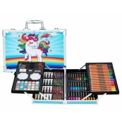 Набор для творчества в алюминиевом чемодане Единорог 145 предметов, чемодан для рисования детский кейс. Цвет: голубой. Изображение №18 Набор для творчества в алюминиевом чемодане Единорог 145 предметов, чемодан для рисования детский кейс. Цвет: голубой. Изображение №18