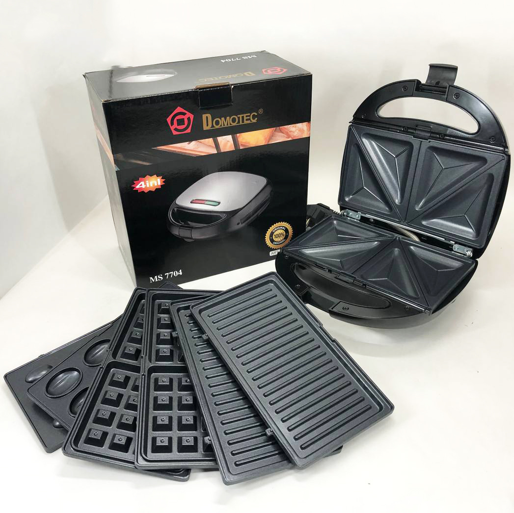 Мультипекарь вафельница бутербродница сендвичница гриль электрическая 4 в 1 с формами Domotec MS-7704 Мультипекарь вафельница бутербродница сендвичница гриль электрическая 4 в 1 с формами Domotec MS-7704