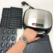 Мультипекарь вафельница бутербродница сендвичница гриль электрическая 4 в 1 с формами Domotec MS-7704. Изображение №9 Мультипекарь вафельница бутербродница сендвичница гриль электрическая 4 в 1 с формами Domotec MS-7704. Изображение №9