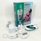 Эпилятор VGR V-700 Женский беспроводной с подсветкой для ног и зоны бикини, пемза, электробритва для ног. Изображение №12