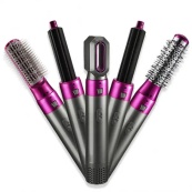 Фен-щітка стайлер 5 в 1 мультистайлер для завивки та укладання волосся повітря з насадками. Зображення №3