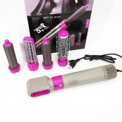 Фен-щітка стайлер 5 в 1 мультистайлер для завивки та укладання волосся повітря з насадками. Зображення №12