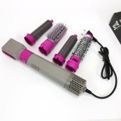 Фен-щітка стайлер 5 в 1 мультистайлер для завивки та укладання волосся повітря з насадками. Зображення №16