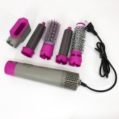 Фен-щітка стайлер 5 в 1 мультистайлер для завивки та укладання волосся повітря з насадками. Зображення №18