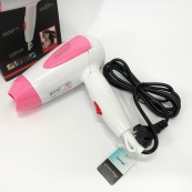 Фен для волосся складаний дорожній Gemei GM-1756 1200 Вт, Домашній фен для укладання. Колір: рожевий. Зображення №4