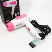 Фен для волосся складаний дорожній Gemei GM-1756 1200 Вт, Домашній фен для укладання. Колір: рожевий. Зображення №5