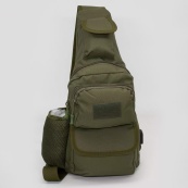 Тактична сумка через плече військова нагрудна сумка ЗСУ однолямкова сумка універсальна армійська Хакі. Зображення №9