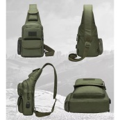 Тактична сумка через плече військова нагрудна сумка ЗСУ однолямкова сумка універсальна армійська Хакі. Зображення №14