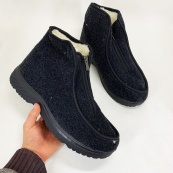 Ботинки мужские из ткани утепленные 42р 28см, домашние мужские валенки. Изображение №12