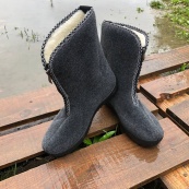 Жіночі чоботи 39р 25см. Хутряні, високі, утеплені, Теплі капці чуні, Суконні зимові бурки. Зображення №2