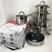 Набор посуды 12 предметов ASTRA A-2412, набор казанов, набор кастрюль из нержавеющей стали. Изображение №5