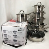 Набор посуды 12 предметов ASTRA A-2412, набор казанов, набор кастрюль из нержавеющей стали. Изображение №7