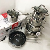 Набор посуды 12 предметов ASTRA A-2412, набор казанов, набор кастрюль из нержавеющей стали. Изображение №9