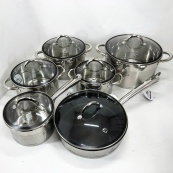 Набор посуды 12 предметов ASTRA A-2412, набор казанов, набор кастрюль из нержавеющей стали. Изображение №10