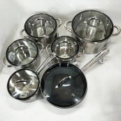 Набор посуды 12 предметов ASTRA A-2412, набор казанов, набор кастрюль из нержавеющей стали. Изображение №11