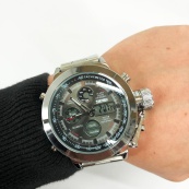 Часы наручные мужские SKMEI 1515SI SILVER, водонепроницаемые мужские часы. Цвет: серебряный. Изображение №2