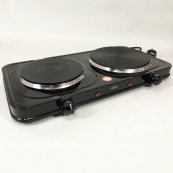 Плитка настільна електрична Suntera DP-1935B, 2500 W, 2 конфорки різного діаметру. Колір: чорний. Зображення №4