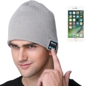 Портативна колонка шапки з bluetooth навушниками SPS Hat BT True. Колір: сірий. Зображення №2