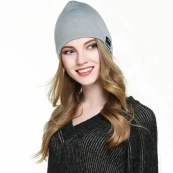 Портативна колонка шапки з bluetooth навушниками SPS Hat BT True. Колір: сірий. Зображення №5