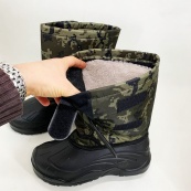 Сапоги мужские утепленные камуфляж 45р 29,5см, Водонепроницаемые теплые резиновые сапоги. Изображение №4