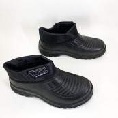 Калоші чоловічі чорні утеплені 45р 28см, Гумові чоботи короткі рибальські. Зображення №5