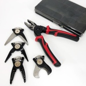 Многофункциональный набор быстросменных инструментов 5 в 1 (плоскогубцы, зачистка изоляции, обжимные щипцы). Изображение №2