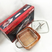 Сковорода-фритюрниця UNIQUE UN-5251 квадратна антипригарна з пароваркою та каструлею + скляна кришка 24 см. Зображення №19