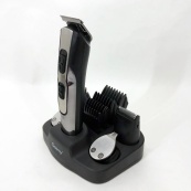 Машинка для стрижки 10в1 GEMEI GM-592, тример для бороди, триммер бездротової. Колір: чорний. Зображення №4