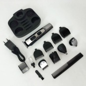 Машинка для стрижки 10в1 GEMEI GM-592, тример для бороди, триммер бездротової. Колір: чорний. Зображення №9