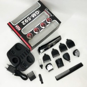 Машинка для стрижки 10в1 GEMEI GM-592, тример для бороди, триммер бездротової. Колір: чорний. Зображення №11