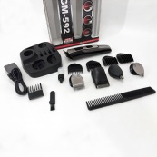 Машинка для стрижки 10в1 GEMEI GM-592, тример для бороди, триммер бездротової. Колір: чорний. Зображення №14