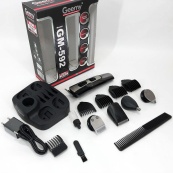 Машинка для стрижки 10в1 GEMEI GM-592, тример для бороди, триммер бездротової. Колір: чорний. Зображення №15