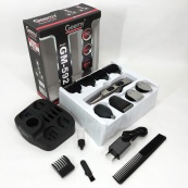 Машинка для стрижки 10в1 GEMEI GM-592, тример для бороди, триммер бездротової. Колір: чорний. Зображення №16