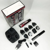 Машинка для стрижки 10в1 GEMEI GM-592, окантовочная машинка, подстригательная машинка. Цвет: красный. Изображение №7