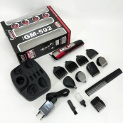 Машинка для стрижки 10в1 GEMEI GM-592, окантовочная машинка, подстригательная машинка. Цвет: красный. Изображение №8