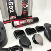 Машинка для стрижки 10в1 GEMEI GM-592, окантовочная машинка, подстригательная машинка. Цвет: красный. Изображение №9