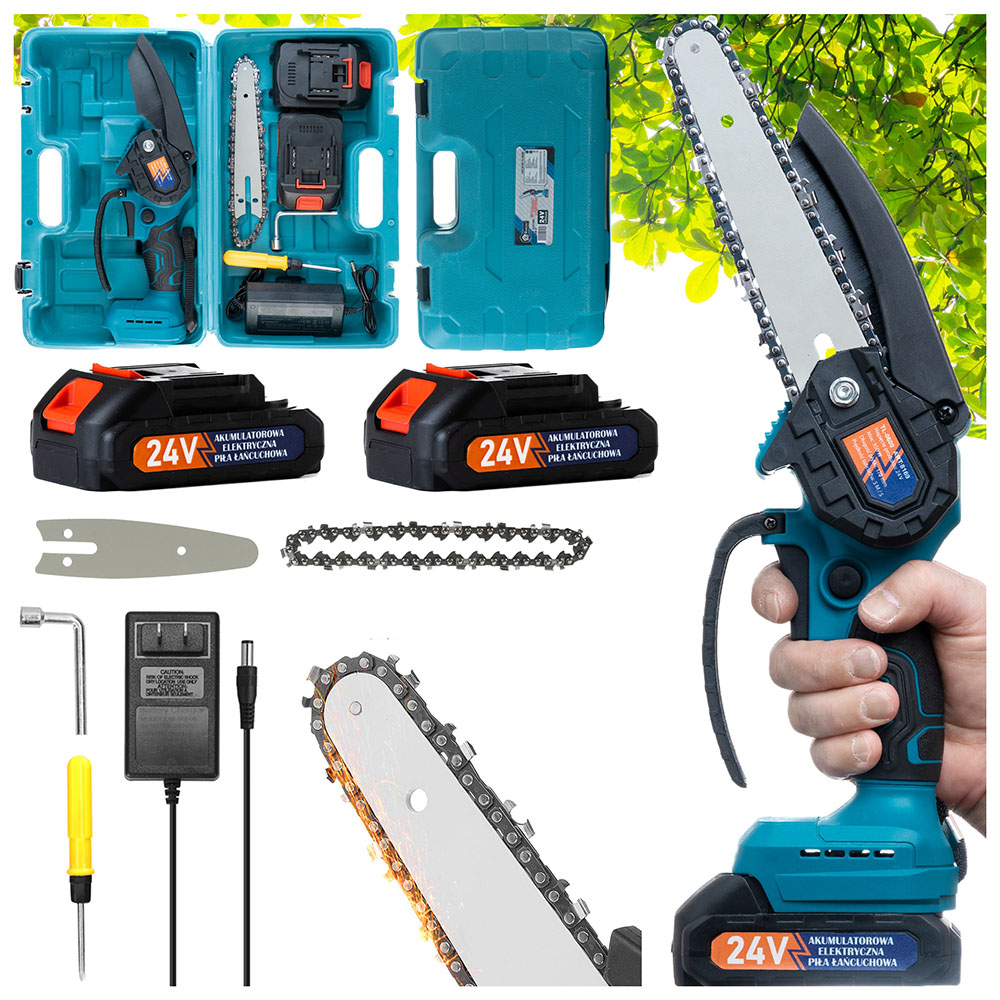 Акумуляторна ланцюгова пилка Domotec 8 дюймів(20см) 48 В кущоріз з двома АКБ в кейсі компактна Акумуляторна ланцюгова пилка Domotec 8 дюймів(20см) 48 В кущоріз з двома АКБ в кейсі компактна