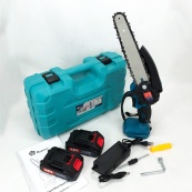 Акумуляторна ланцюгова пилка Domotec 8 дюймів(20см) 48 В кущоріз з двома АКБ в кейсі компактна. Зображення №7 Акумуляторна ланцюгова пилка Domotec 8 дюймів(20см) 48 В кущоріз з двома АКБ в кейсі компактна. Зображення №7