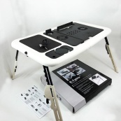 Складной столик для ноутбука LD-09 E-Table, столик с охлаждением 2 USB кулера, Стол подставка с вентиляцией. Изображение №2