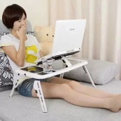 Складной столик для ноутбука LD-09 E-Table, столик с охлаждением 2 USB кулера, Стол подставка с вентиляцией. Изображение №14