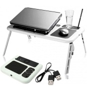 Складной столик для ноутбука LD-09 E-Table, столик с охлаждением 2 USB кулера, Стол подставка с вентиляцией. Изображение №20