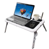 Складной столик для ноутбука LD-09 E-Table, столик с охлаждением 2 USB кулера, Стол подставка с вентиляцией. Изображение №21