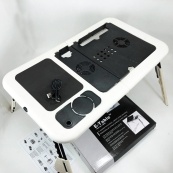Складной столик для ноутбука LD-09 E-Table, столик с охлаждением 2 USB кулера, Стол подставка с вентиляцией. Изображение №35