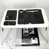 Складной столик для ноутбука LD-09 E-Table, столик с охлаждением 2 USB кулера, Стол подставка с вентиляцией. Изображение №36