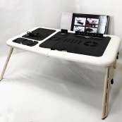 Складной столик для ноутбука LD-09 E-Table, столик с охлаждением 2 USB кулера, Стол подставка с вентиляцией. Изображение №41